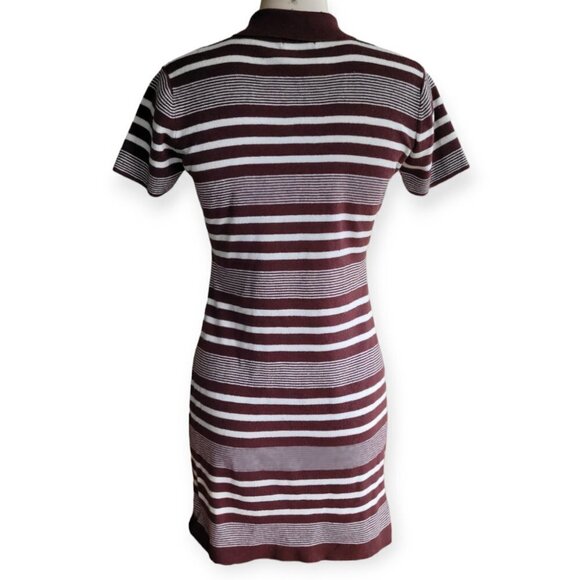 Esprit Vintage 90s Collared Dress, Brown & Cream Stripes - Picture 4 of 11